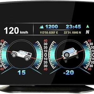 (9) MZZYG OBD2+GPS HUD Gauge Car Digital Head Up Display Speedometer Turbo RPM Alarm Temp Car HUD Car Accessories Car Electronics