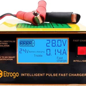 (13) Etrogo Trickle Battery Charger 10A 12V/24V Auto Recognition Car Battery Fast Charger