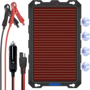 (16) Solar Car Battery Trickle Charger, 12V 3.3W Solar Battery Charger Car